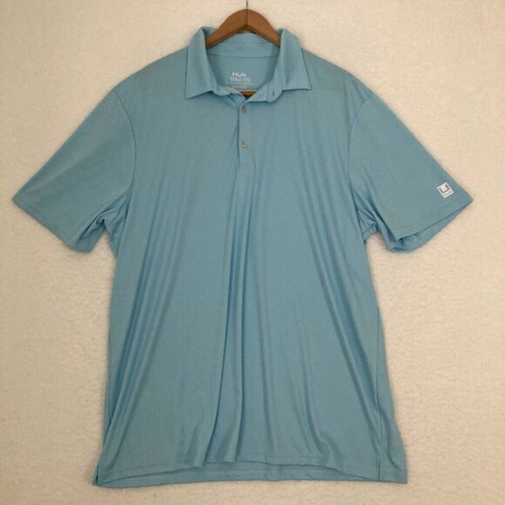 Huk Polo Mens XXL Lightweight Performance Henley Fishing Outdoor Casual